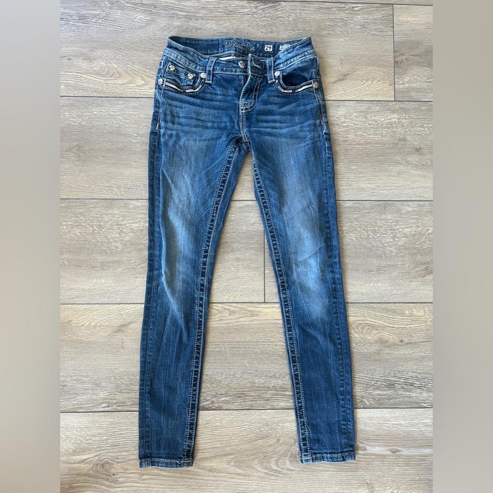 Miss Me Signature Rise/ Ankle Skinny Denim Jeans Size 24